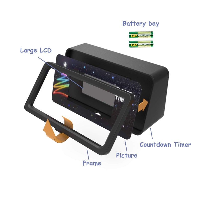 Jayron Backlight Digital 9,999 Days Countdown Timer Big LCD Display Count Down for Retirement Wedding Vacation Christmas Event Classroom Cruise - Image 4